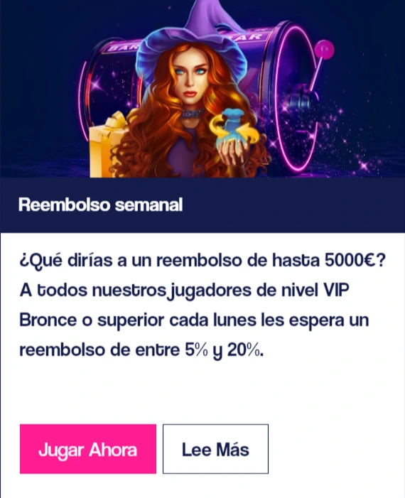 Reembolso semanal de hasta 5000 € para jugadores VIP en Gratogana Casino