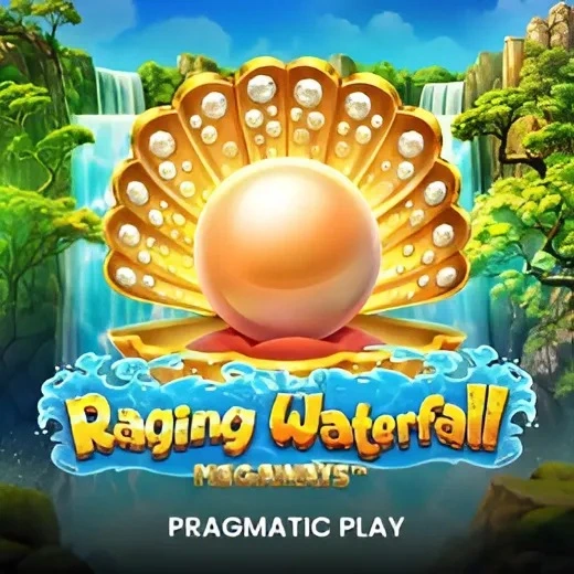 Slot Raging Waterfall Megaways de Pragmatic Play con temática de cascadas y perlas